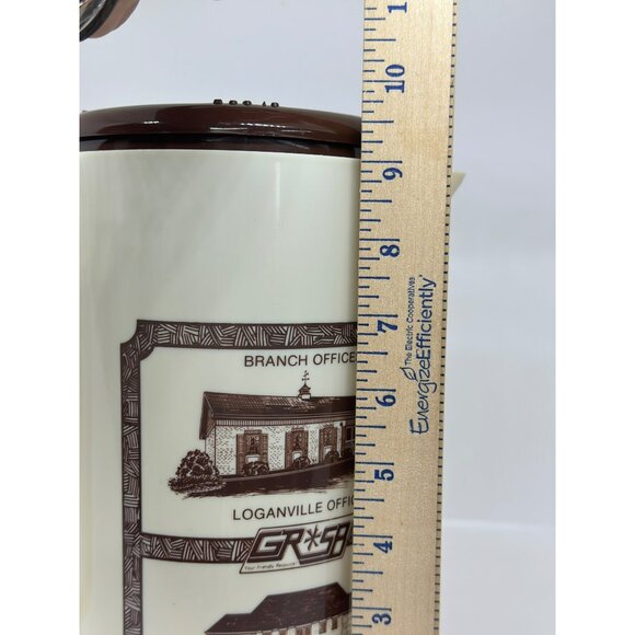 VTG Glen Rock State Bank 9.5" Plastic Pitcher Brown Beige Pennsylvania - Picture 6 of 7